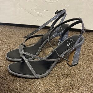 Mix No. 6 Sparkling Silver Strappy Heels